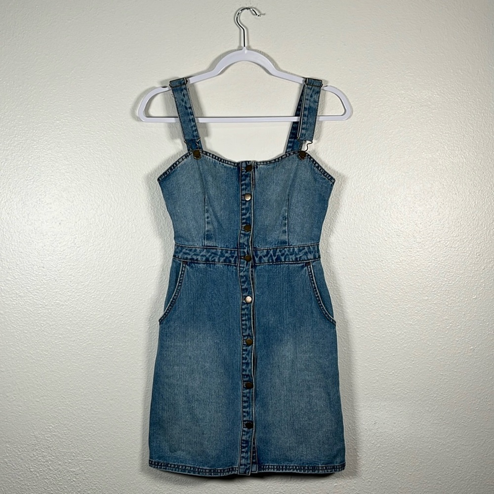 Denim Button-Front Dress